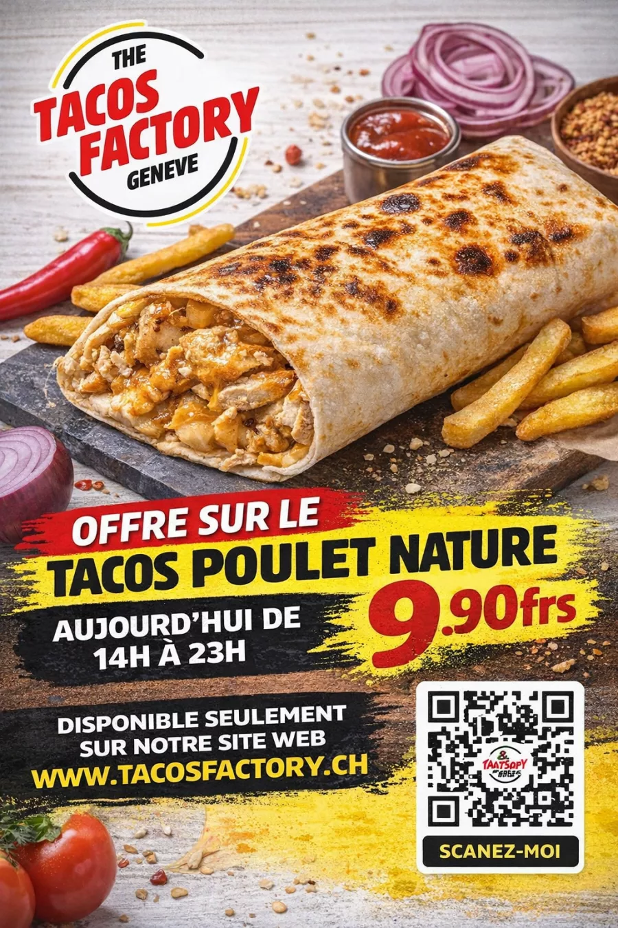 Tacos poulet nature — The Tacos Factory, restaurant à Genève